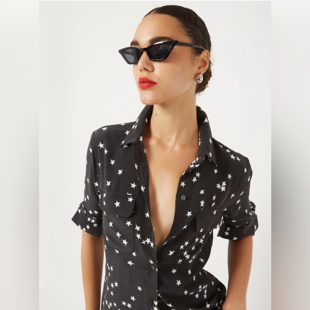 EQUIPMENT ‘Slim Signature’ Silk Button down Top, Sz XS